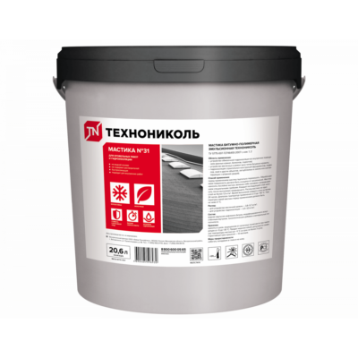 Мастика битумно-полимерная ТЕХНОНИКОЛЬ морозостойкая, ведро 18 кг